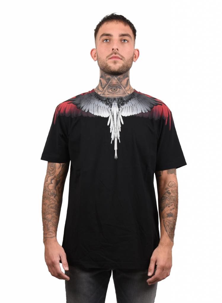 smør disk mammal Marcelo Burlon 'Wings' T-Shirt Black Red - Mensquare