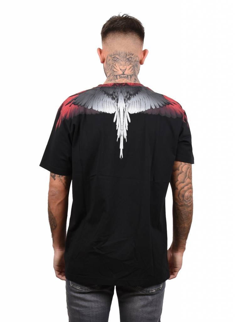 Marcelo Burlon 'Wings' T-Shirt Black Red - Mensquare
