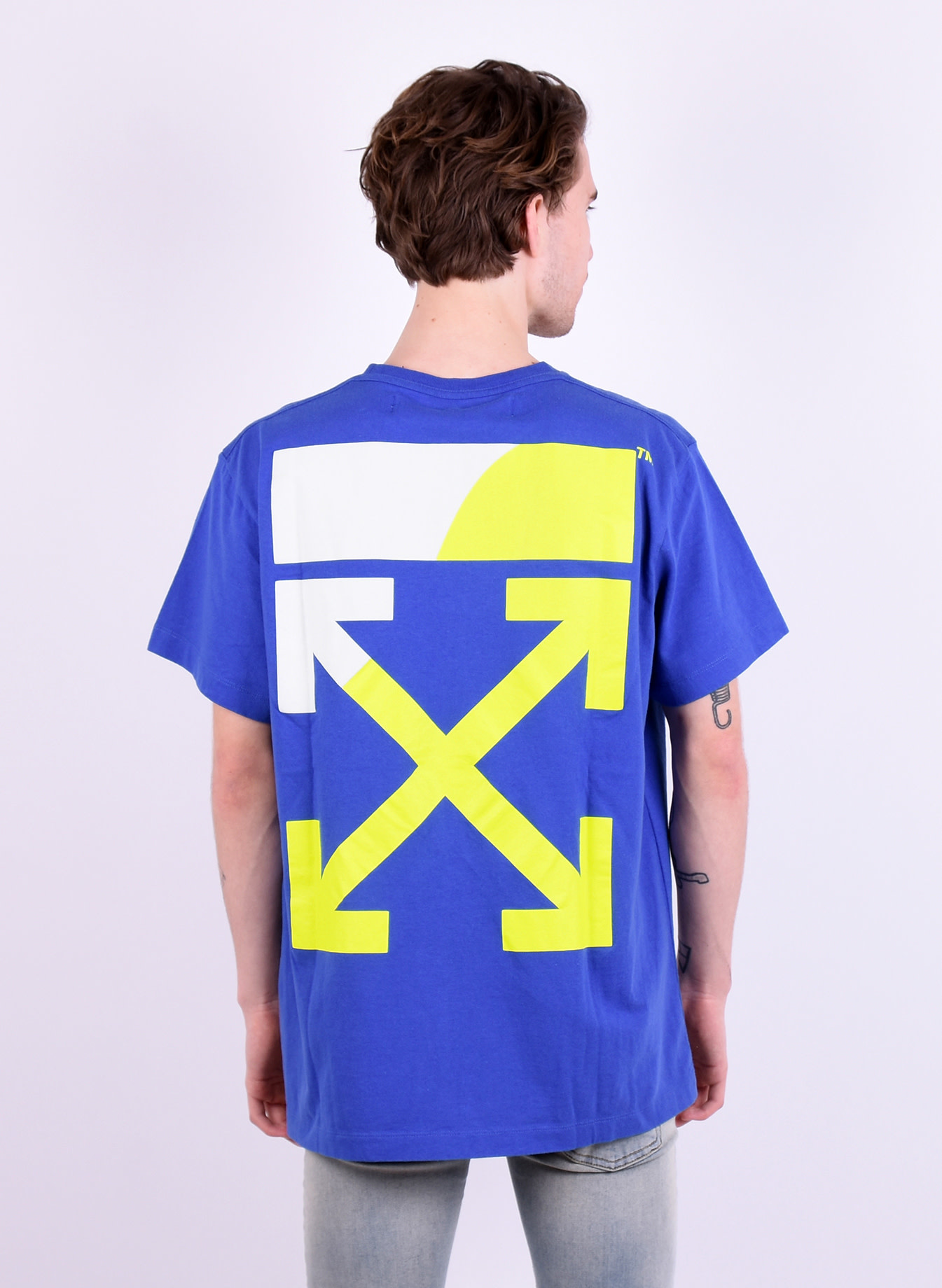 off white blue logo