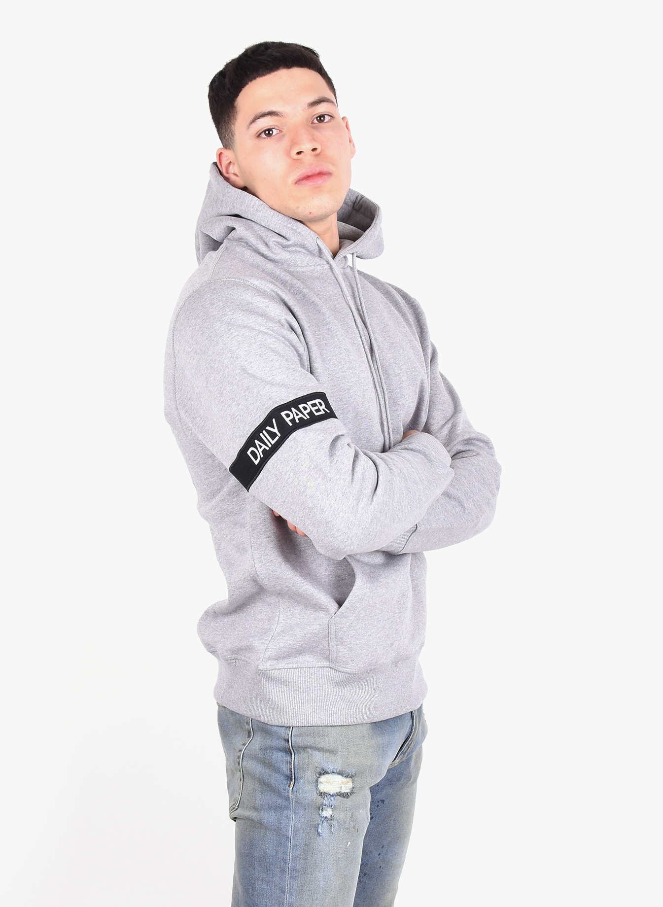 daily paper light grey captain hoody