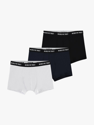 In Gold We Trust In Gold We Trust '3-pack' Boxer White, Dark Blue, Black In Gold We Trust In Gold We Trust '3-pack' Boxer White, Dark Blue, Black