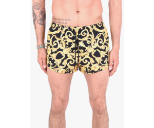 gold hibiscus print swimsuit