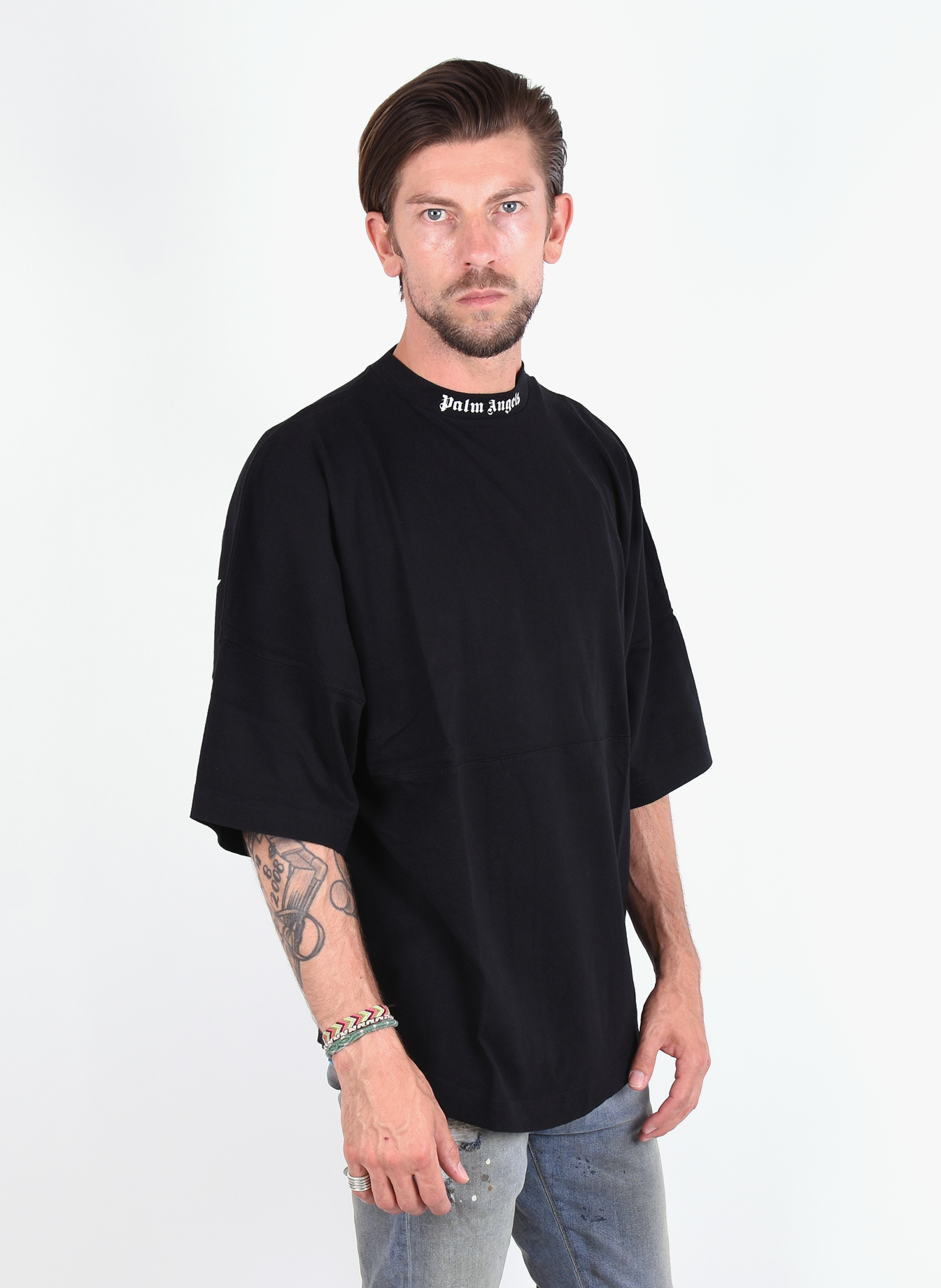 palm angels logo print oversized t shirt