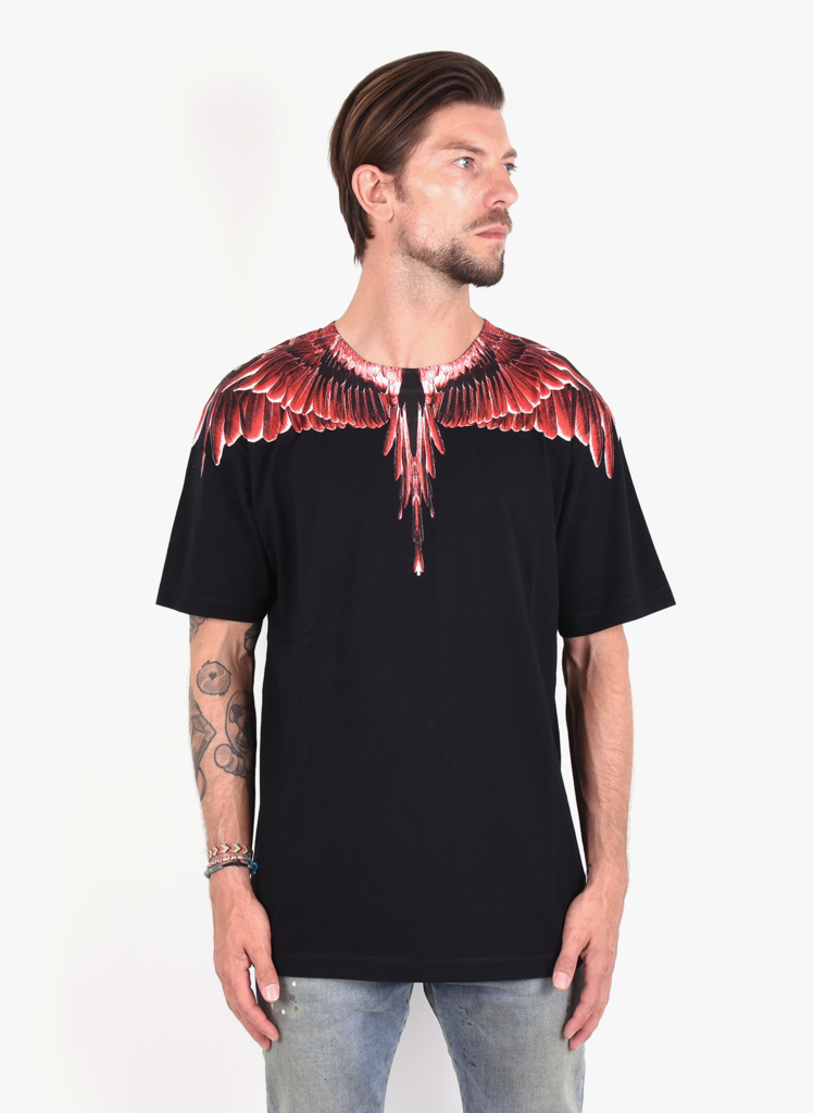 Marcelo Burlon 'Wings' T-Shirt Red Ghost Black - Mensquare