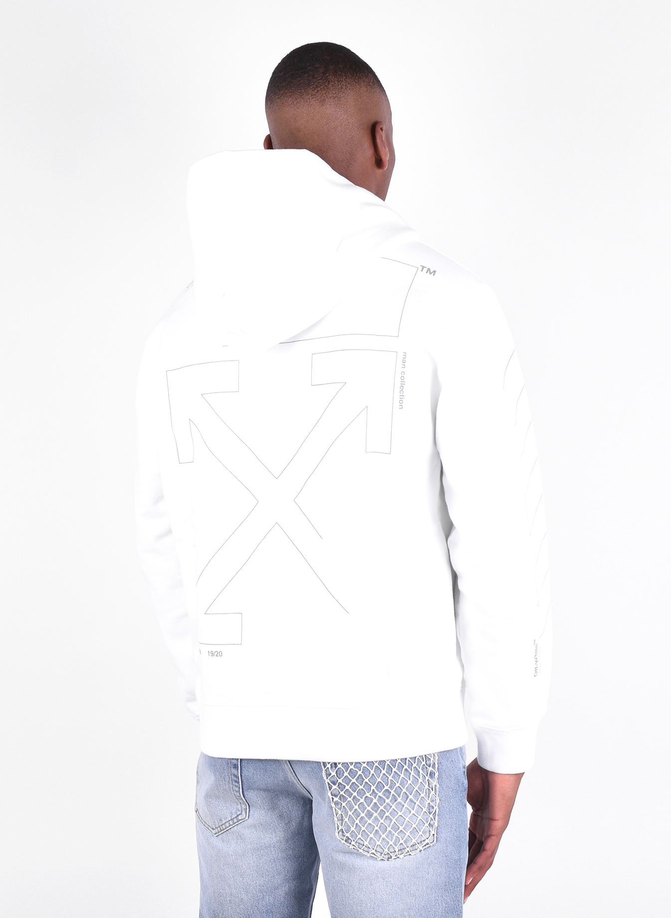 off white unfinished hoodie white