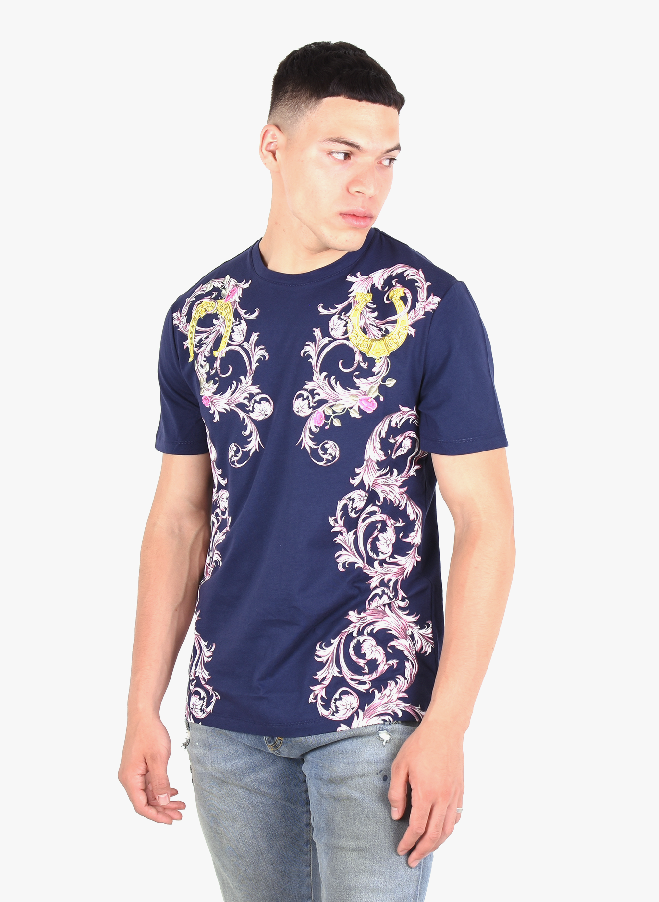 Versace Collection 'All Over Print' T-shirt Blue - Mensquare