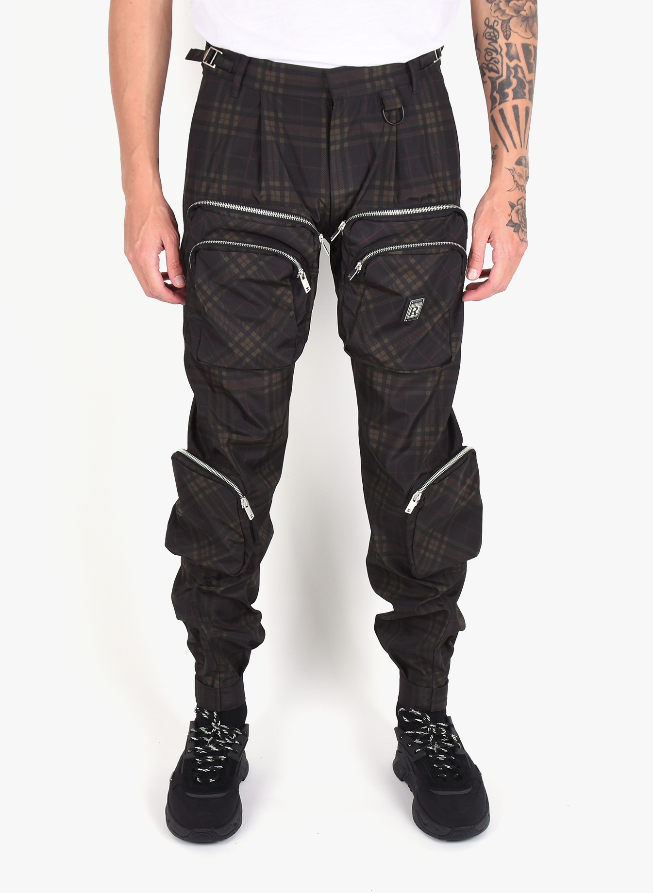Represent 'Cargo' Pants Tartan Check Dark Brown FW19 - Mensquare