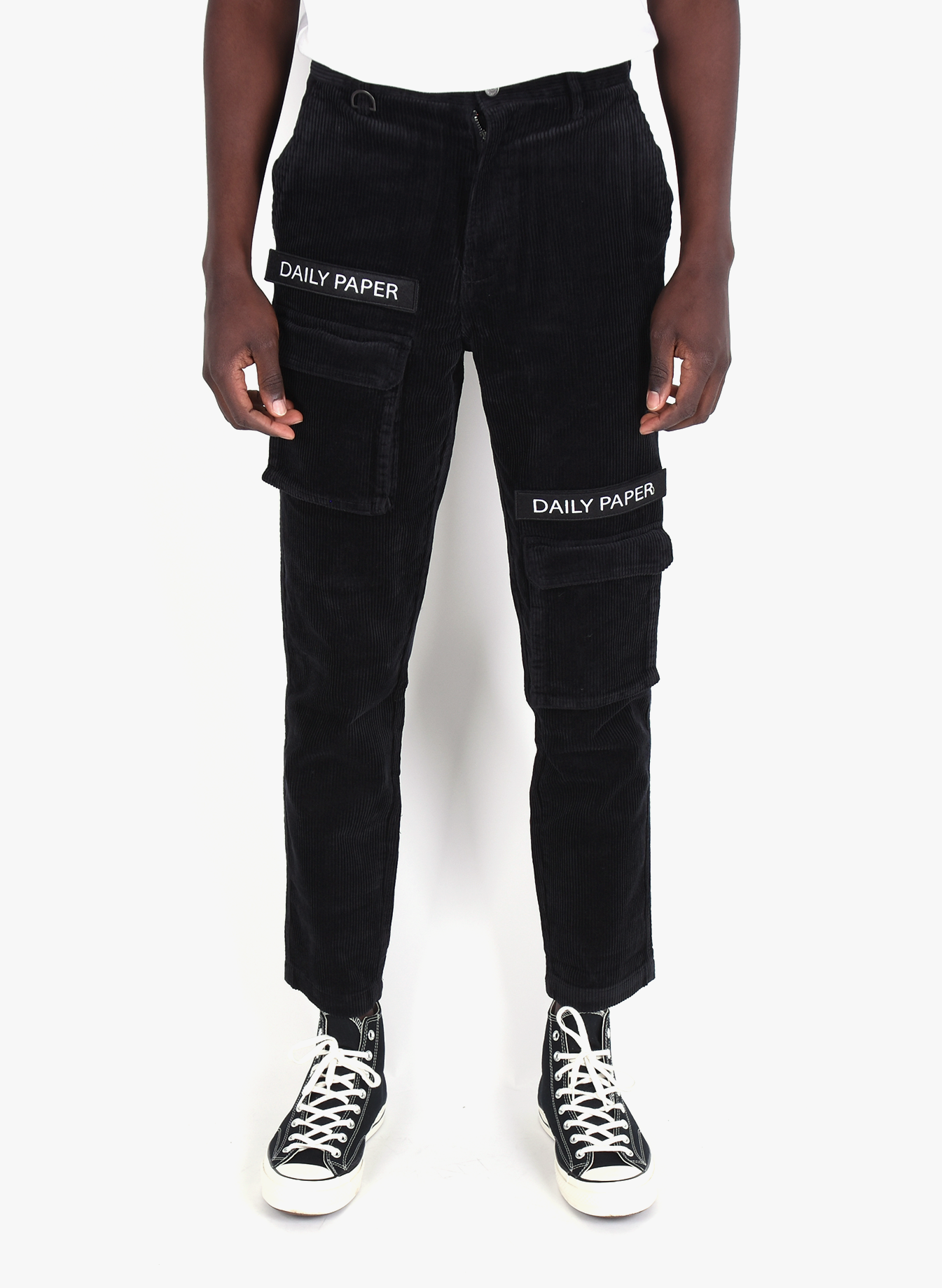 black corduroy cargo pants
