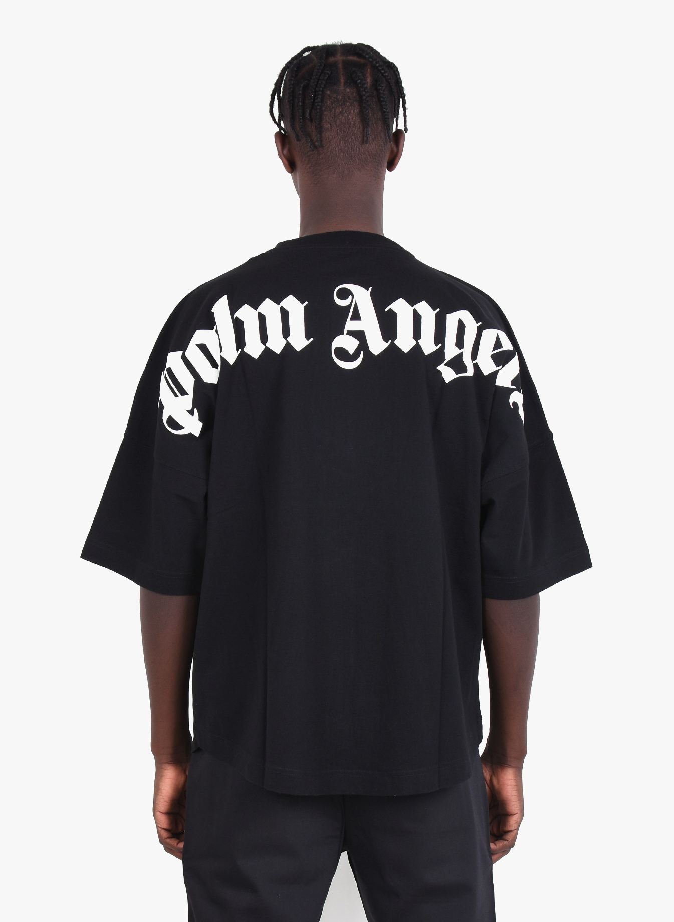 black logo t shirt palm angels