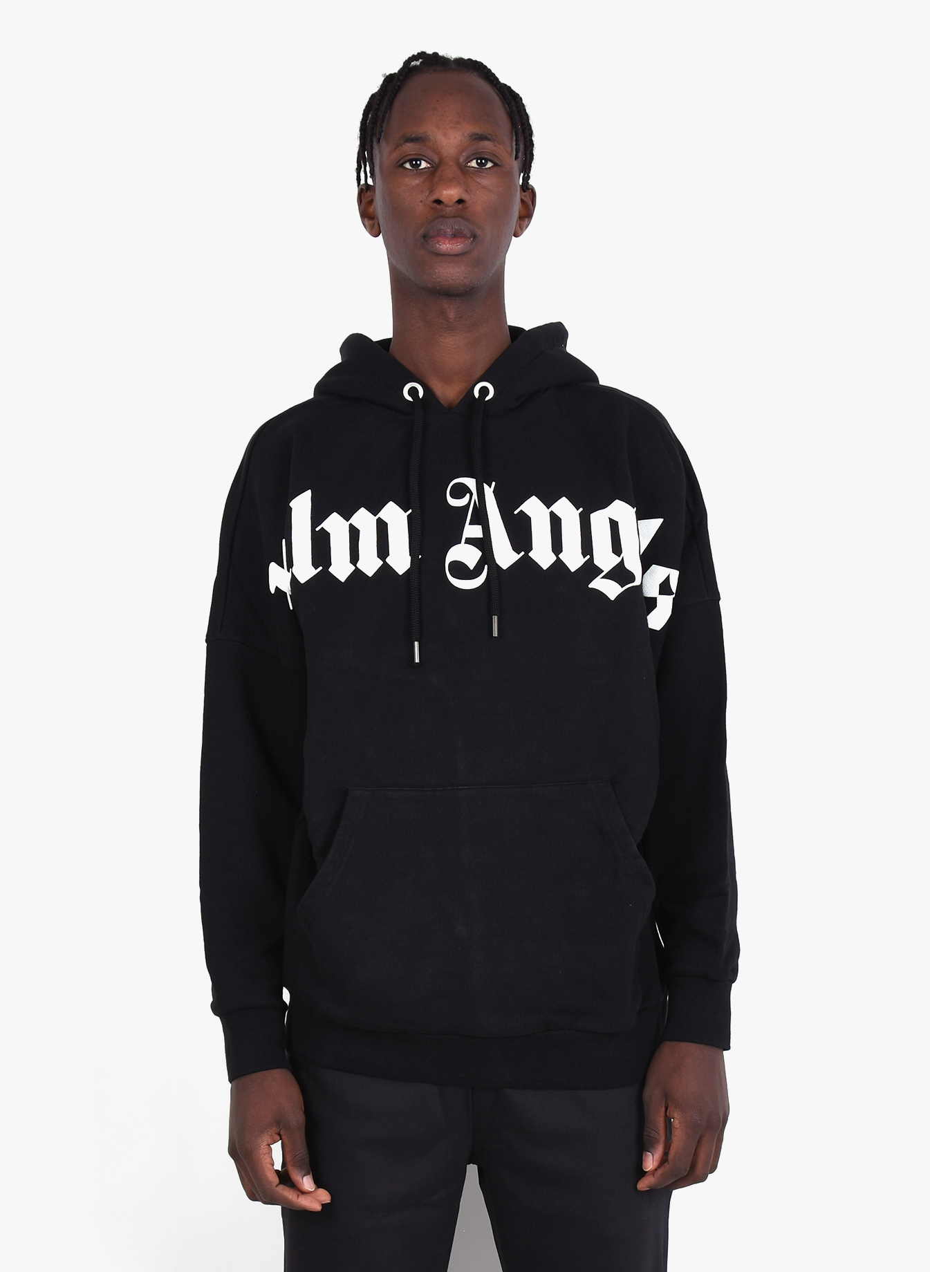 Palm Angels 'Front Logo' Over Hoodie Black - Mensquare