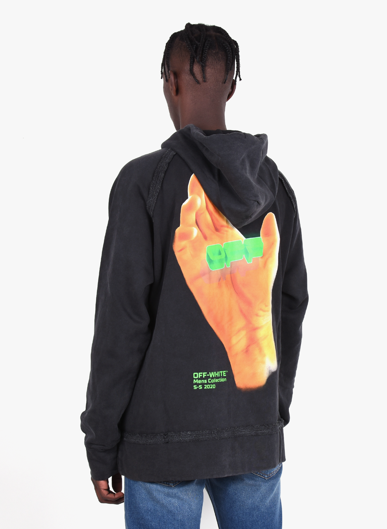 off white hand logo hoodie