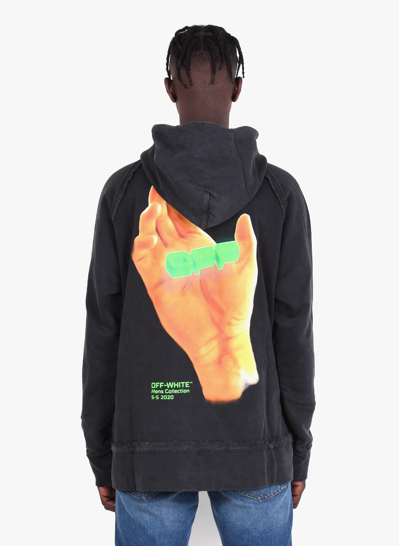 off white yellow hands hoodie