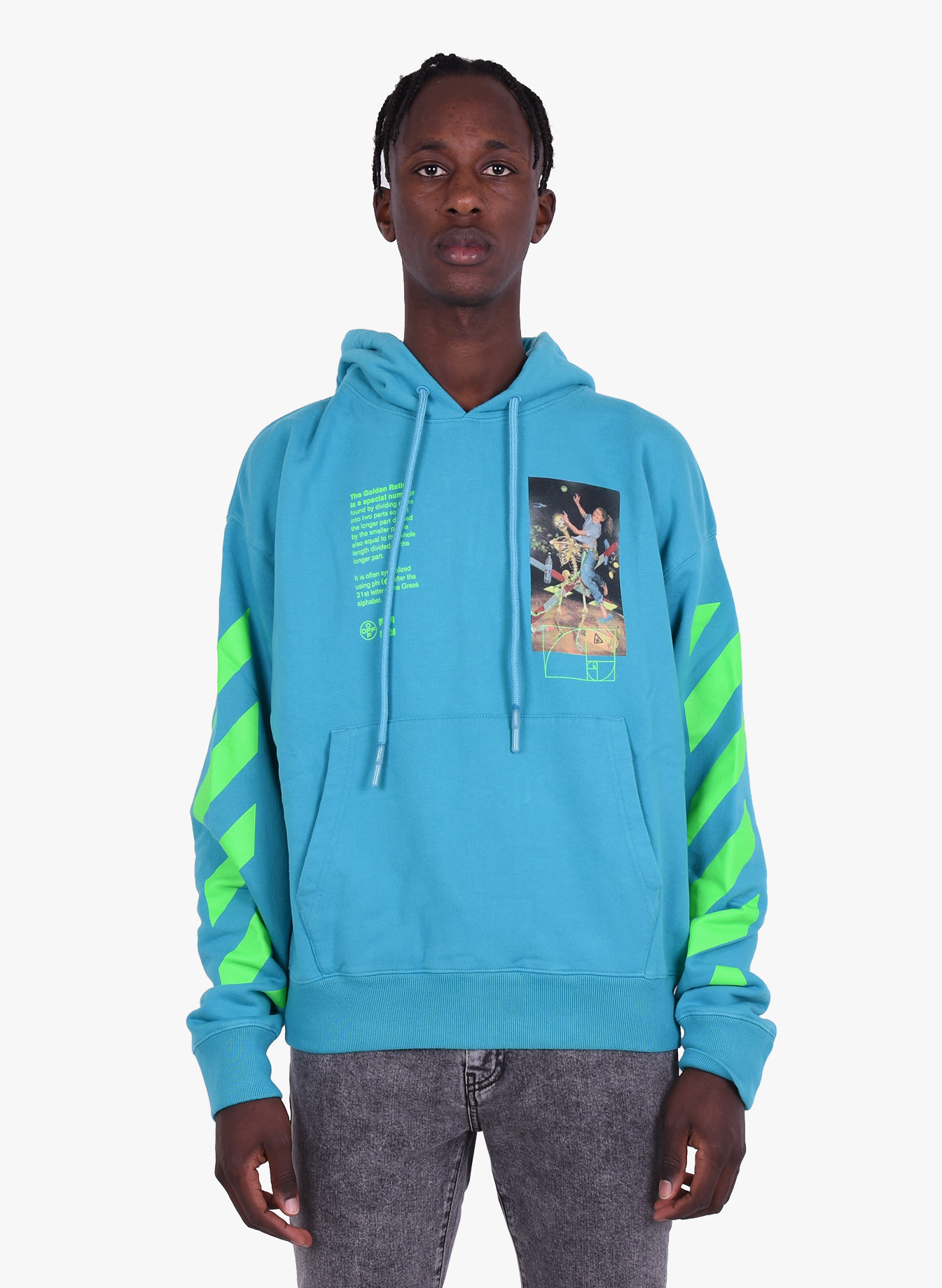 Off-White 'Pascal Painting' Over Hoodie Blue - Mensquare