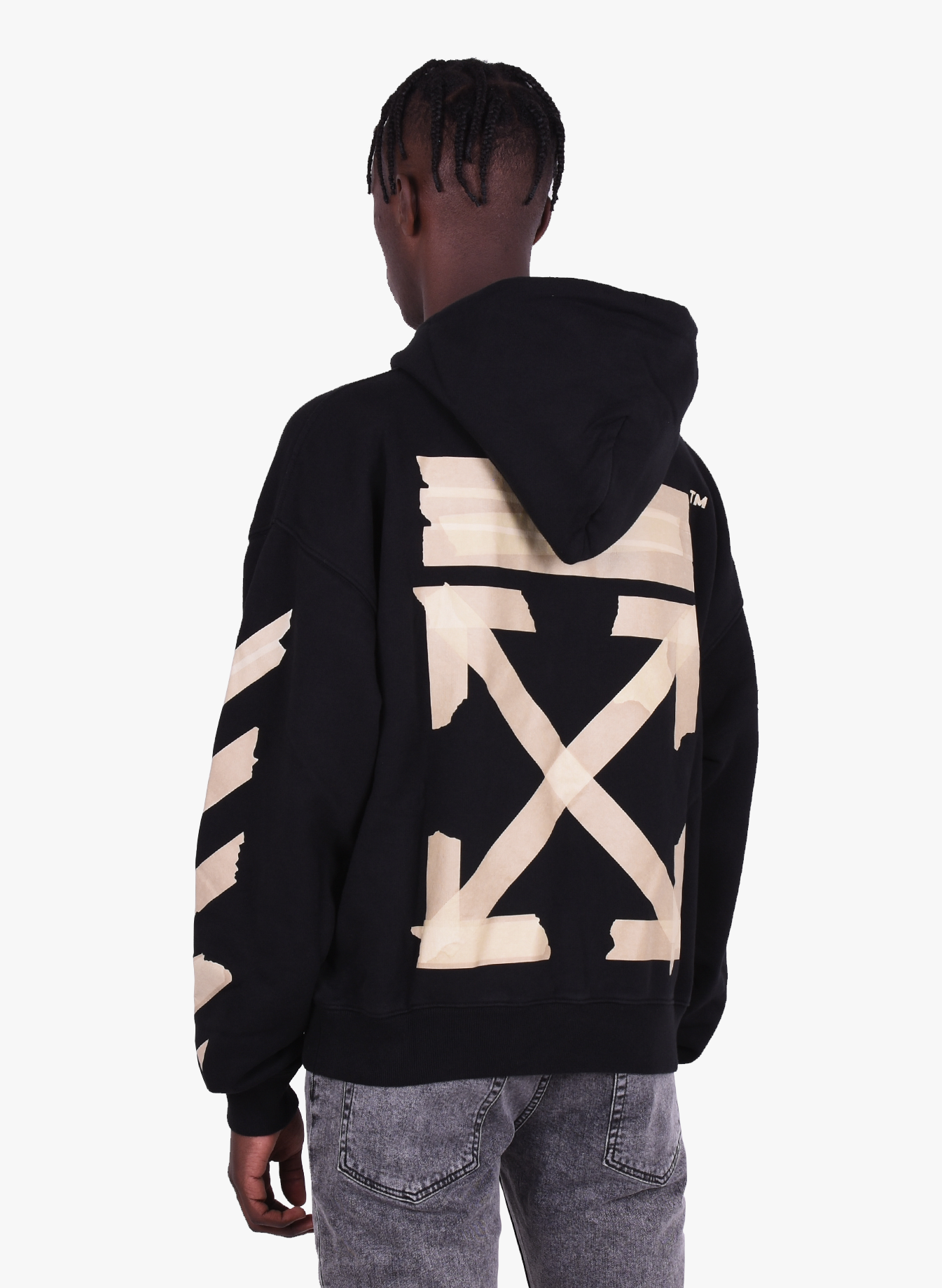 Off-White 'Tape Arrows' Over Hoodie Black - Mensquare