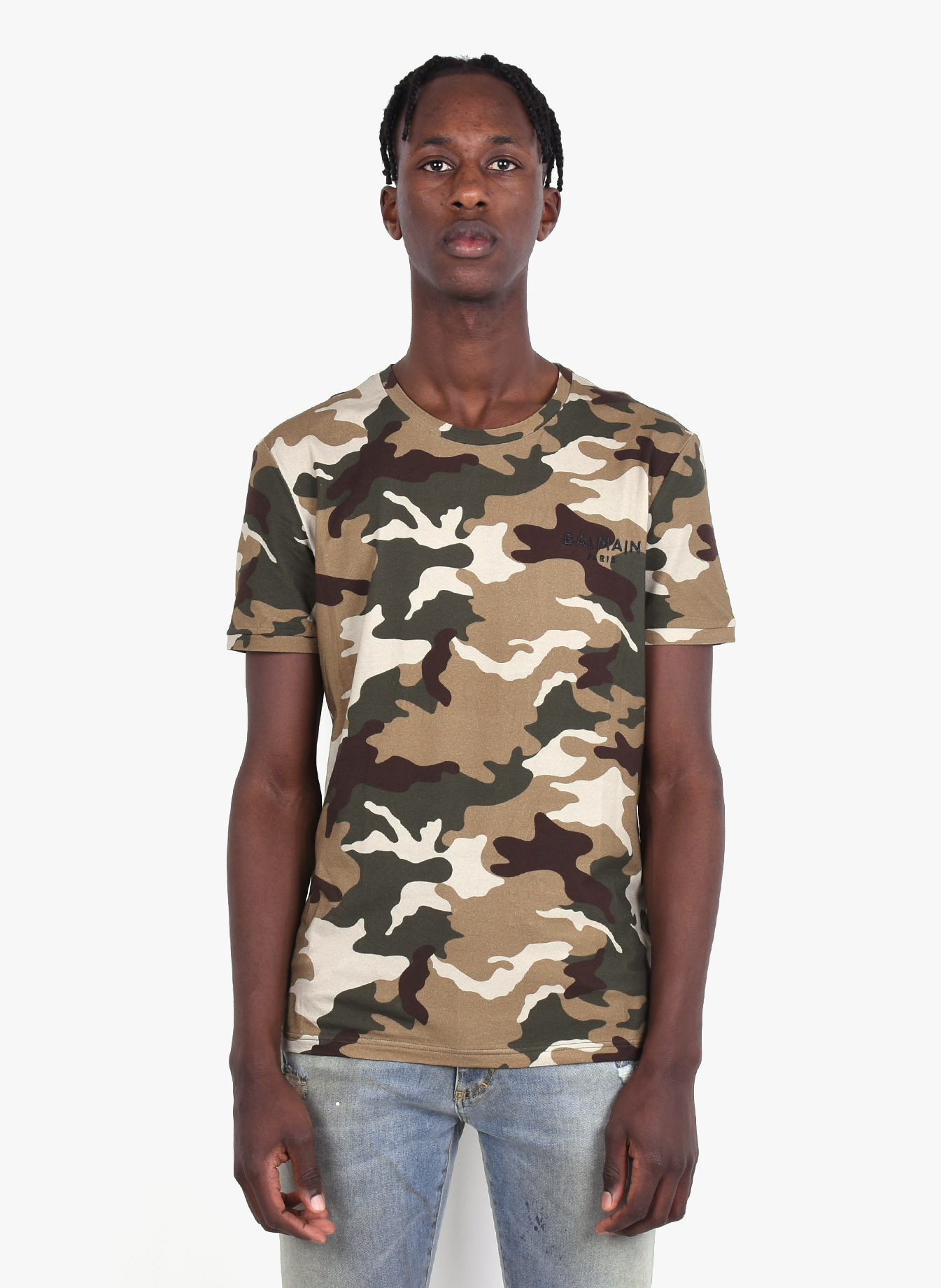 balmain camo t shirt