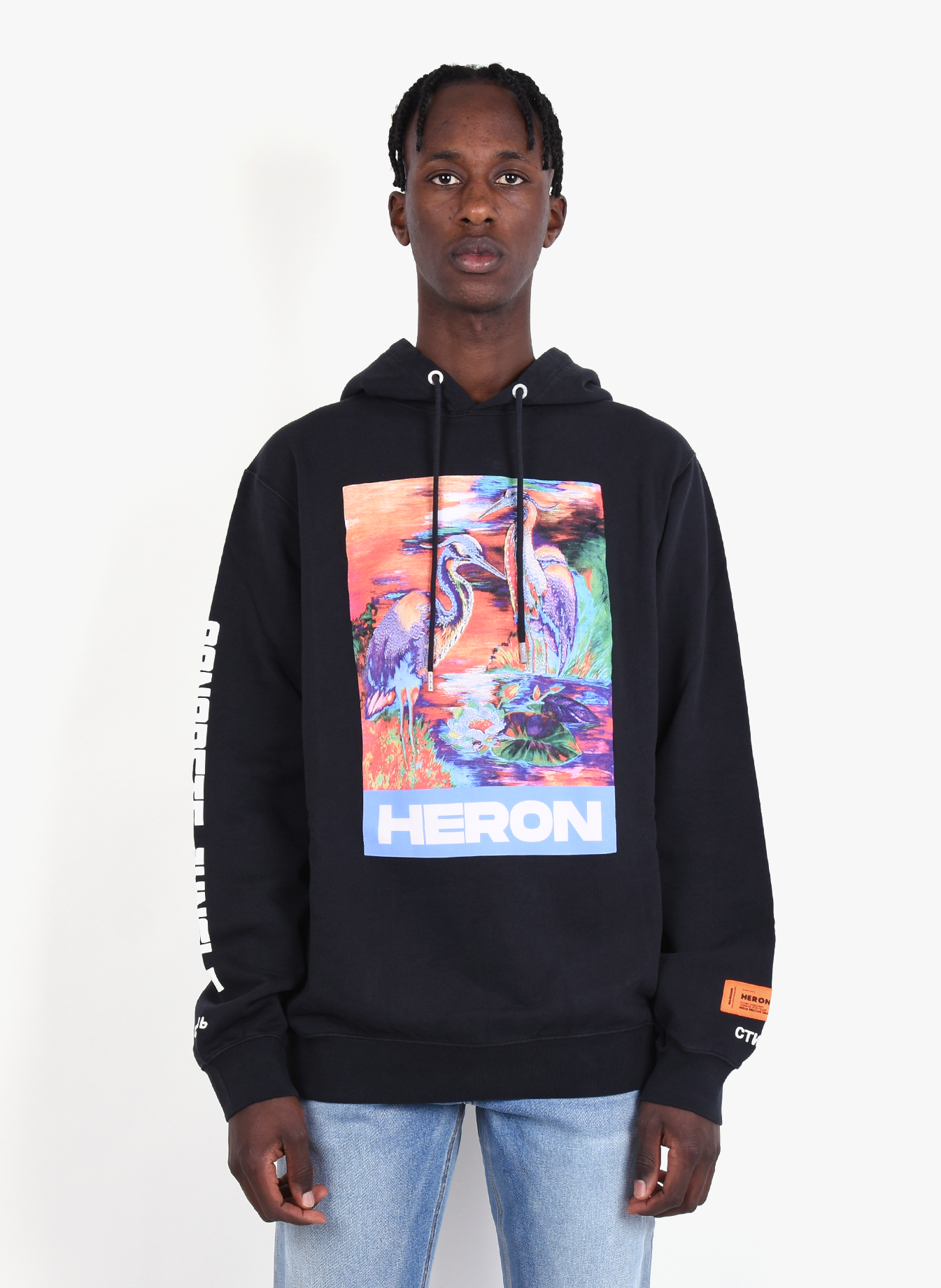 heron preston black hoodie