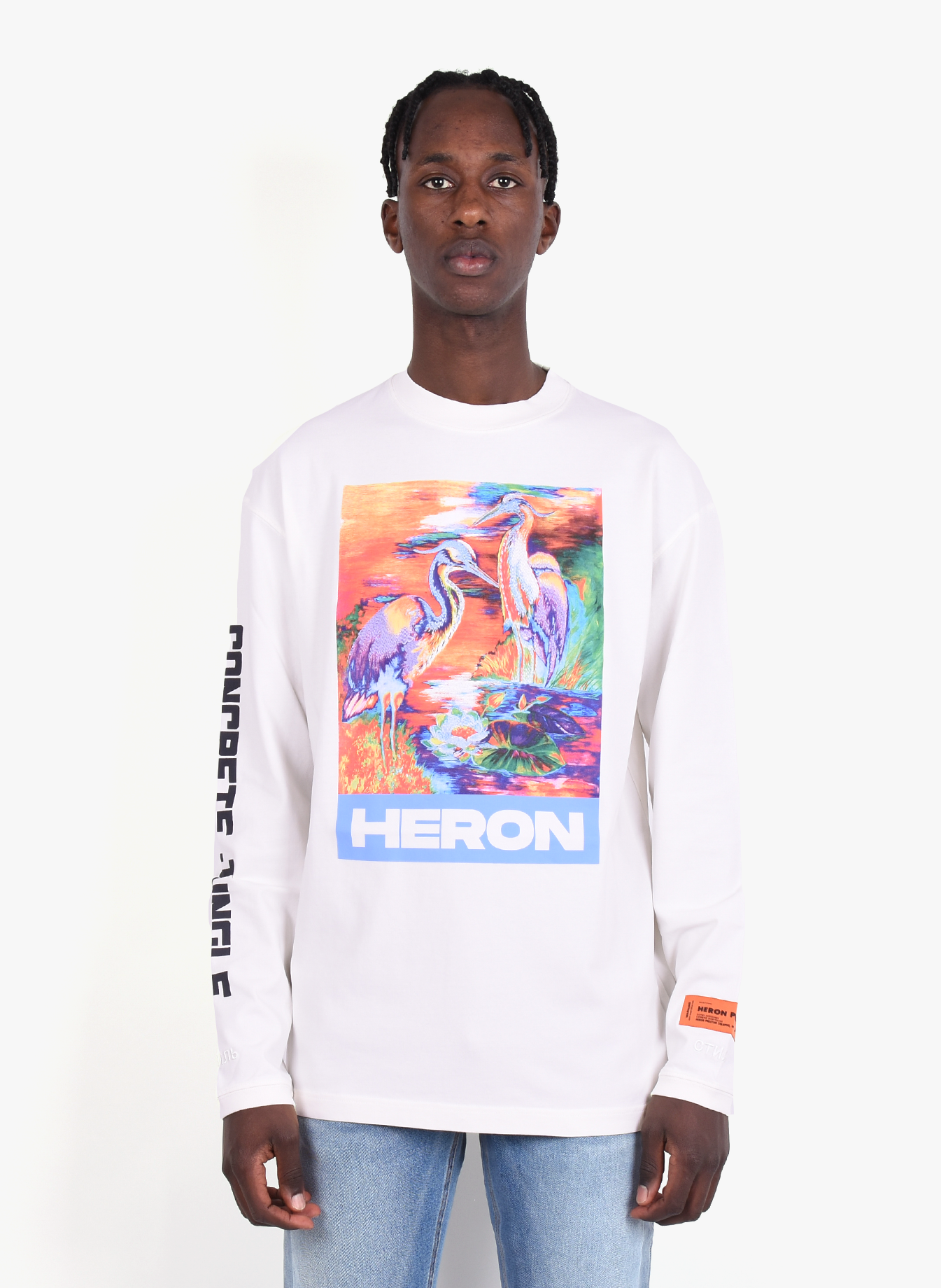 heron preston white long sleeve