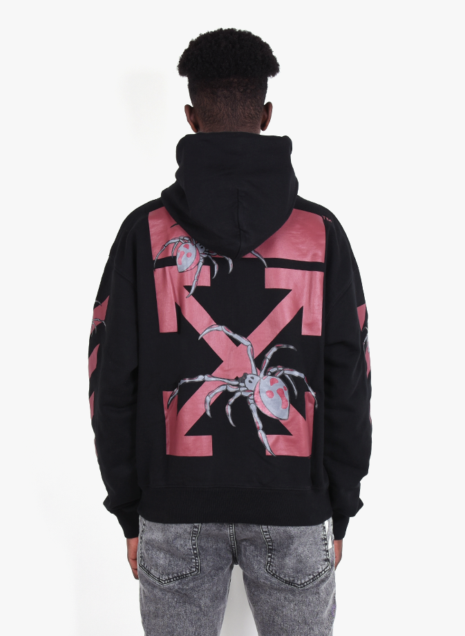 Off-White 'Arachno Arrow' Over Hoodie Black - Mensquare