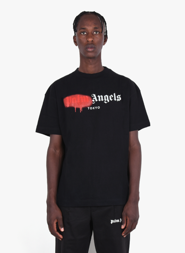 palm angels t shirt black and red