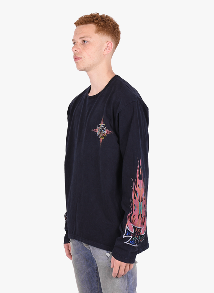 rhude neon flame hoodie