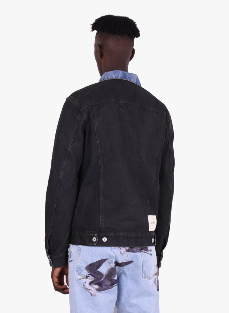 off white spray denim jacket