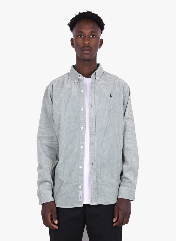 carhartt wip madison cord shirt frosted green