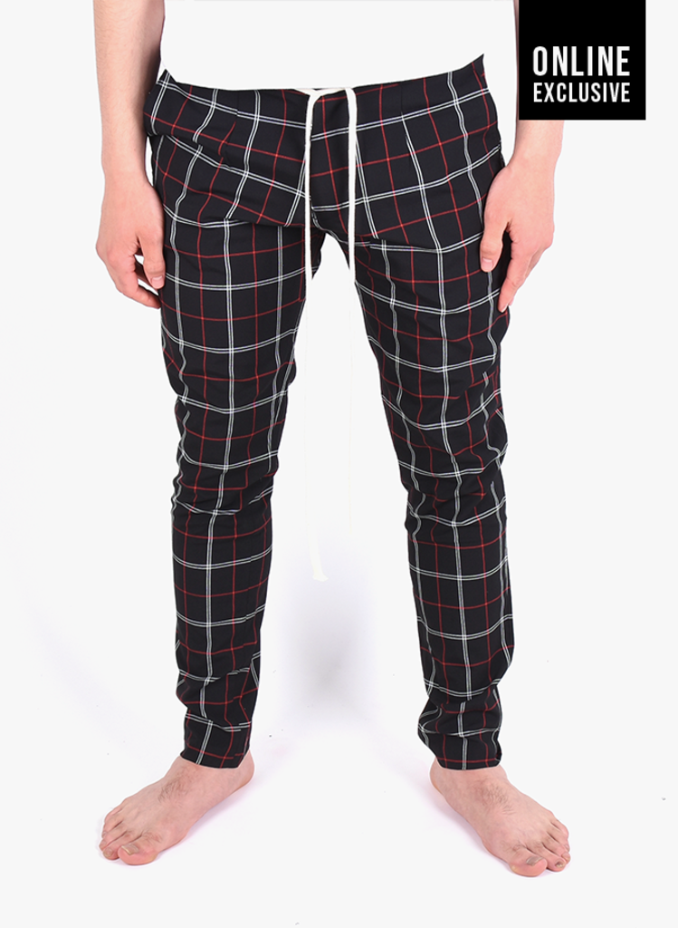 Represent 'Smoking Pants' Checked Black 