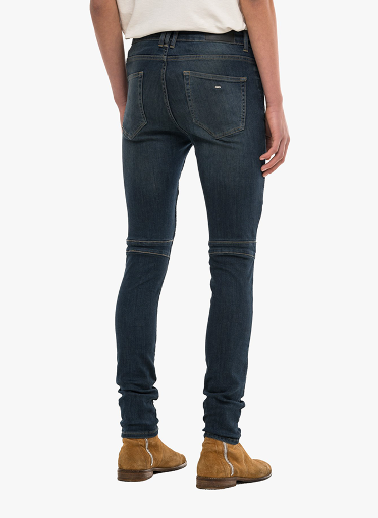 navy blue biker jeans