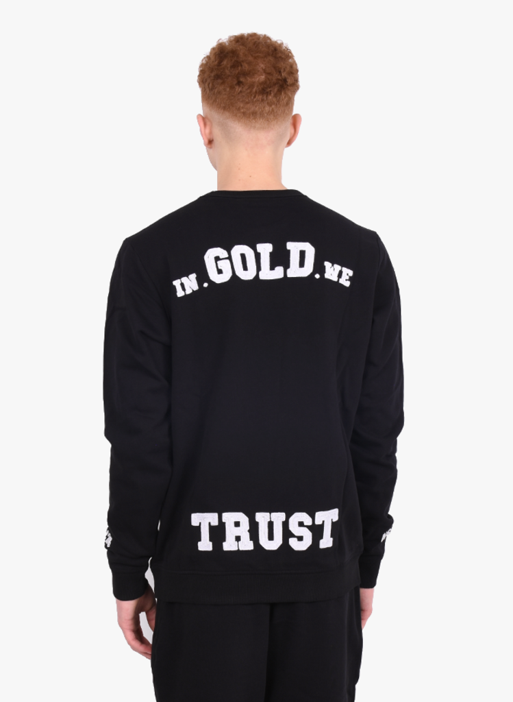 Gold We 'Chain Embroidery' Crewneck Jet Black SS21 -
