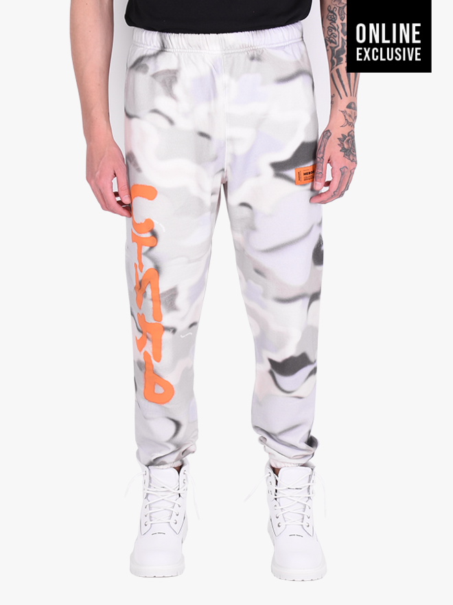 heron preston orange sweatpants