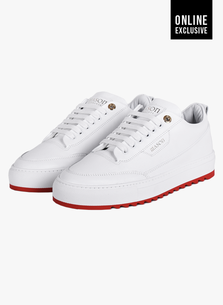 Mason Garments 'Torino 4C' Leather White Red SS21 - Mensquare