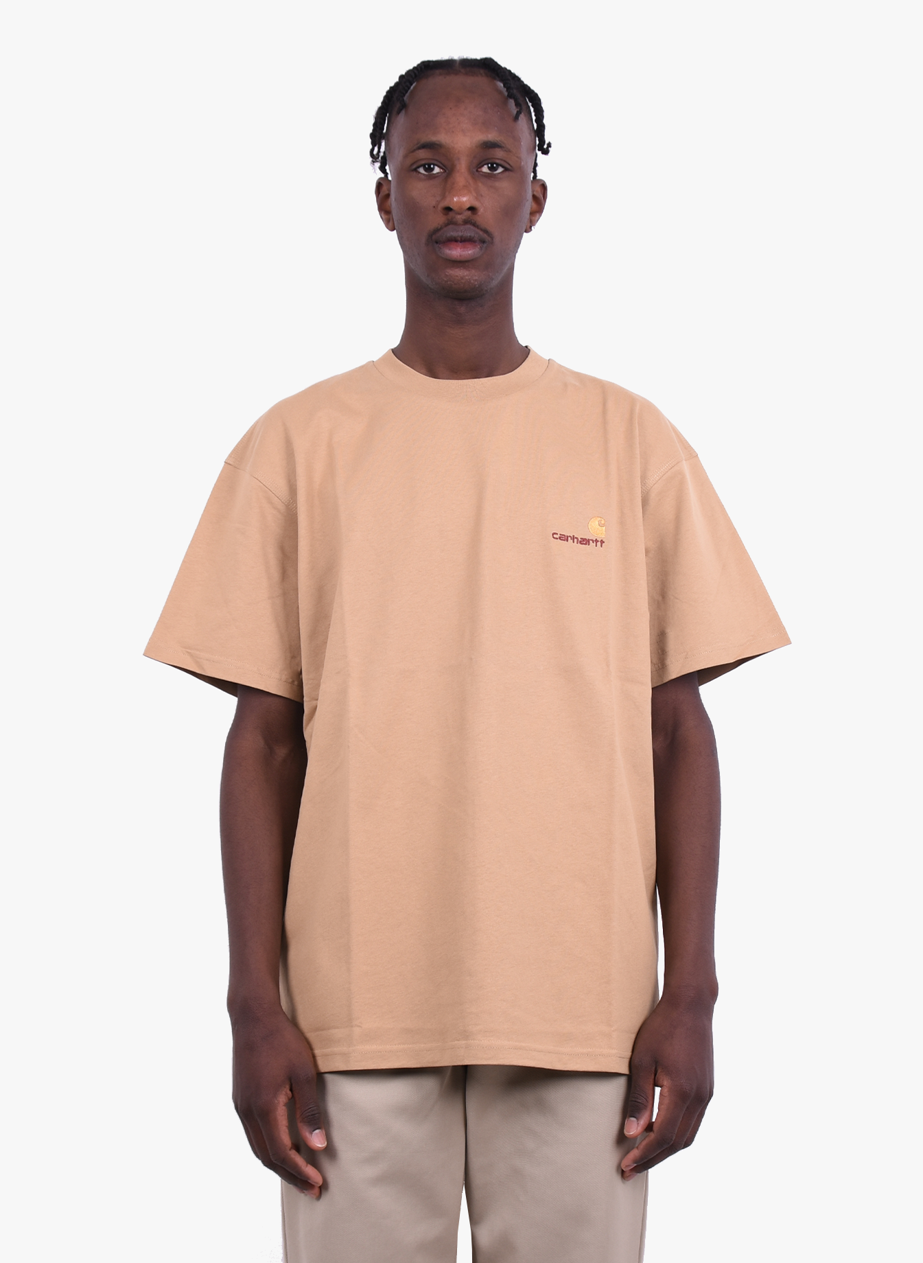 Carhartt WIP 'American Script' T-shirt Dusty Hamilton Brown SS22 - Mensquare