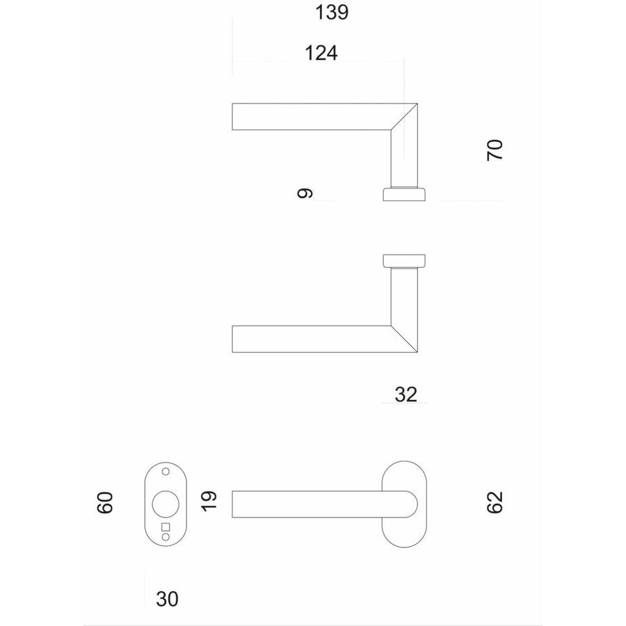 Manilla Pro Profiel I Shape 19mm Inox Plus R+No Key-4