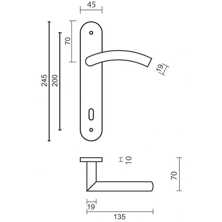 Manilla Pro GI Shape 19mm Inox Plus Placa-2