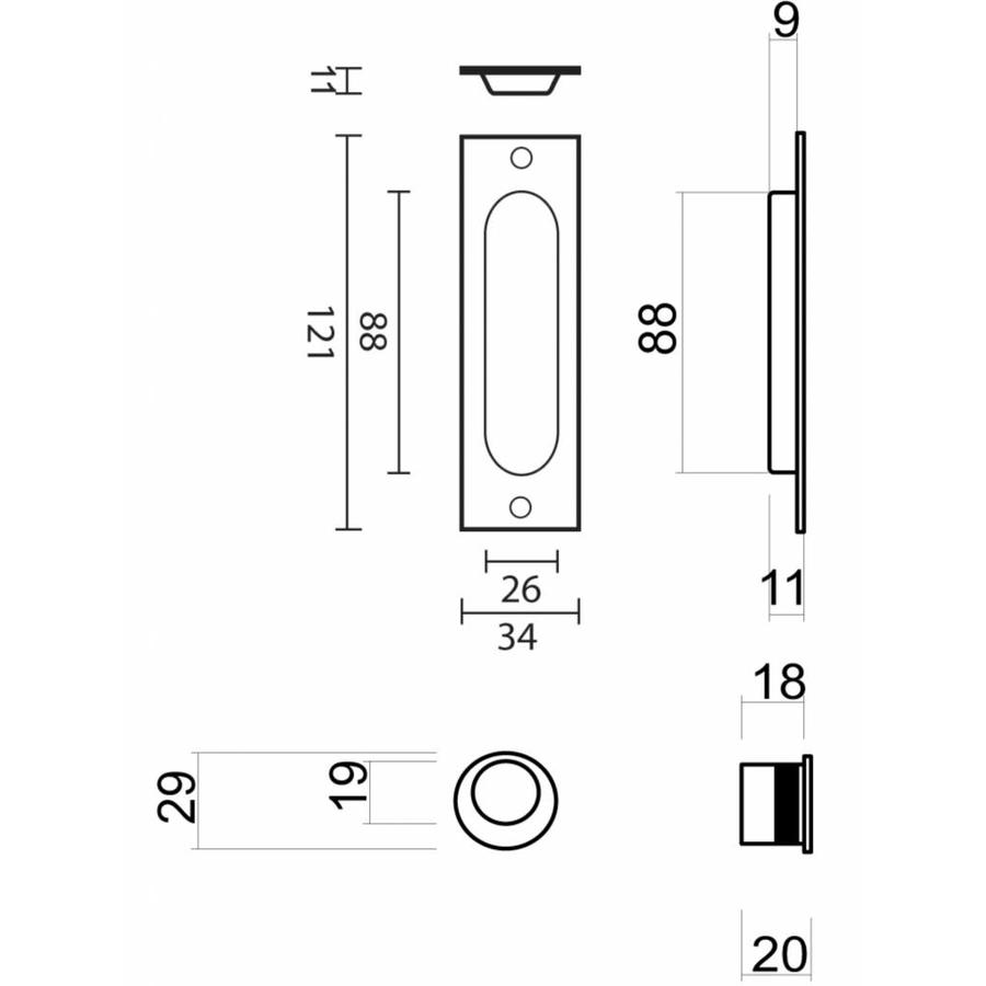 FRA Oval Carre Carbon Negro Set-2