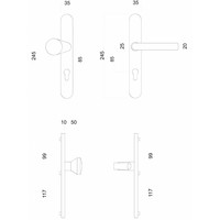 thumb-Accesorios de Seguridad HDD Manilla+Botón Plata Vieja AS 72MM-2