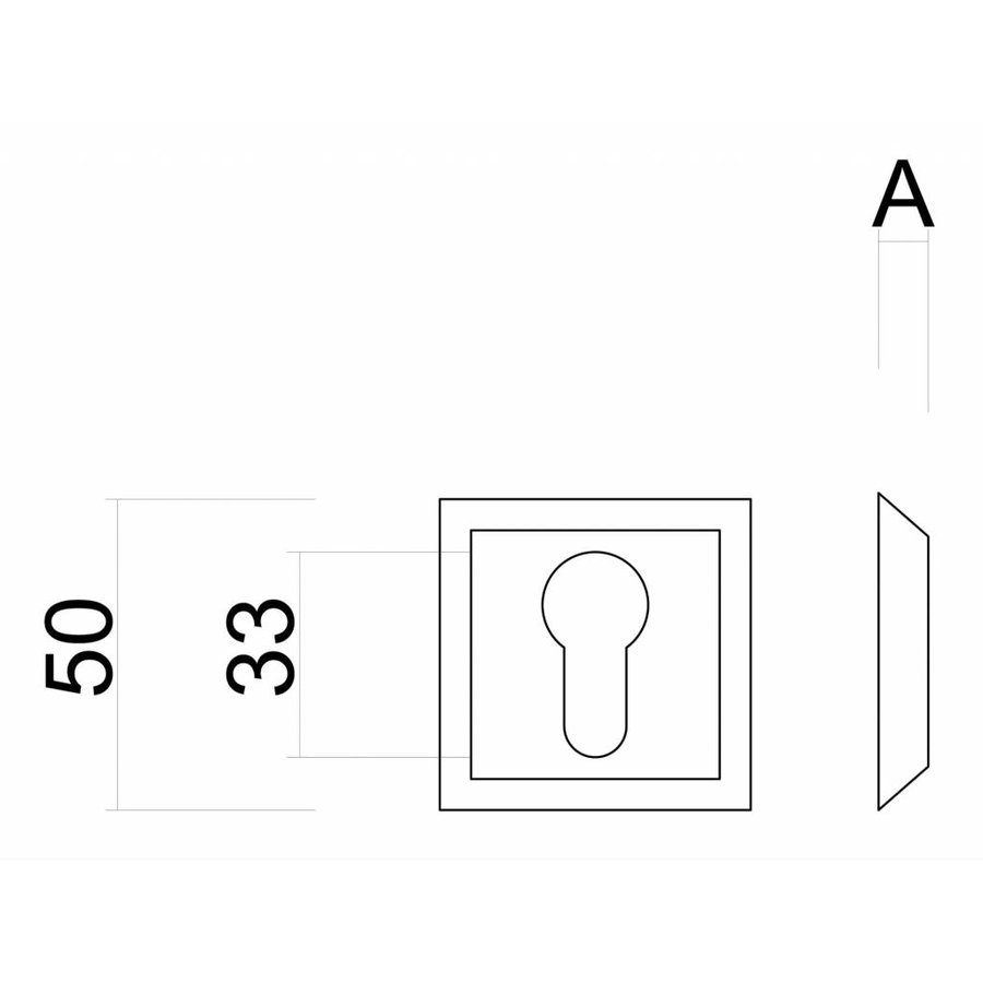Placa del Cilindro de Seguridad HDD   Cuadrado Inox Plus A=8MM-2