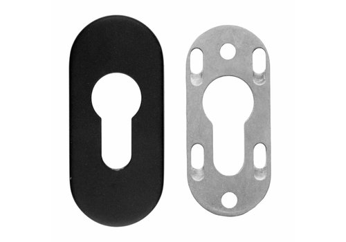 Placa del Cilindro de Seguridad HDD Ovalada Negro  A= 6MM 