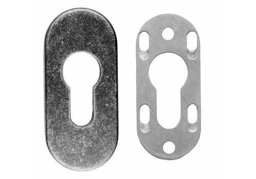 Placa del Cilindro de Seguridad HDD Ovalada Plata Vieja  A= 6MM 