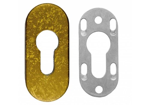 Placa del Cilindro de Seguridad HDD Ovalada Amarillo Viejo  A= 6MM 