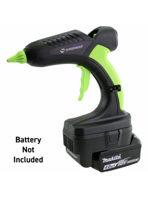 Surebonder Pistola de pegamento inalámbrico Surebonder con adaptador de batería Makita