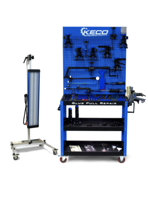 KECO Keco Level 2E Glue Pull Collision Manager Kit with Shop Light and Cart - 220V