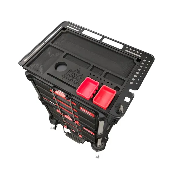 Willey Quick Tools Milwaukee Packout - Kit de transporte com carrinho Willey Quick na parte superior e bandeja inferior