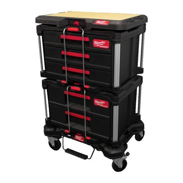 Willey Quick Tools Milwaukee Packout - Kit de transporte com carrinho Willey Quick na parte superior e bandeja inferior