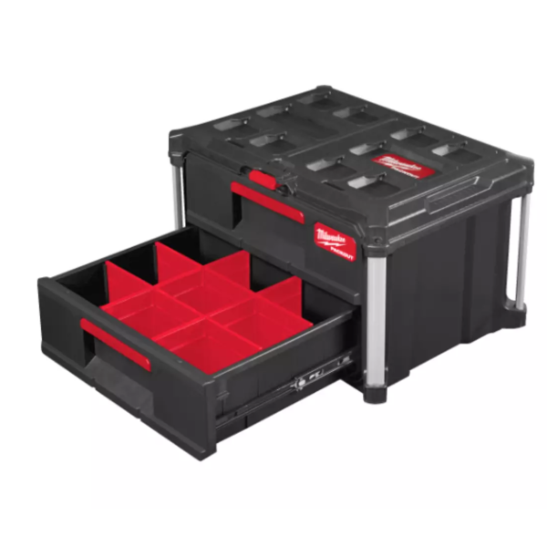 Willey Quick Tools Milwaukee Packout - Kit de transporte com carrinho Willey Quick na parte superior e bandeja inferior