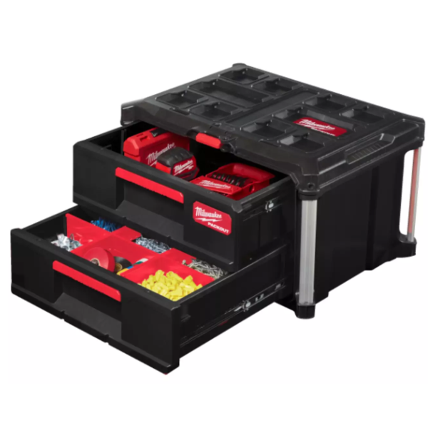 Willey Quick Tools Milwaukee Packout - Kit de transporte com carrinho Willey Quick na parte superior e bandeja inferior