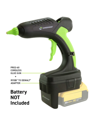 Surebonder Surebonder Cordless Glue Gun 185°C with DeWalt battery adapter