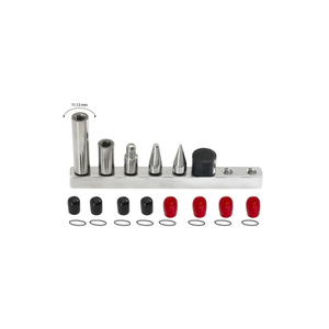 Jeu d'embouts interchangeables: 4 embouts et 2 rallonges d'un diamètre de 7/16" (11 mm)