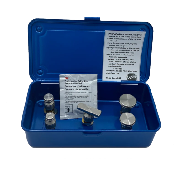 VIP PDR Tools VIP Metal Heads - Conjunto de abas de cola fria com caixa de armazenamento magnética