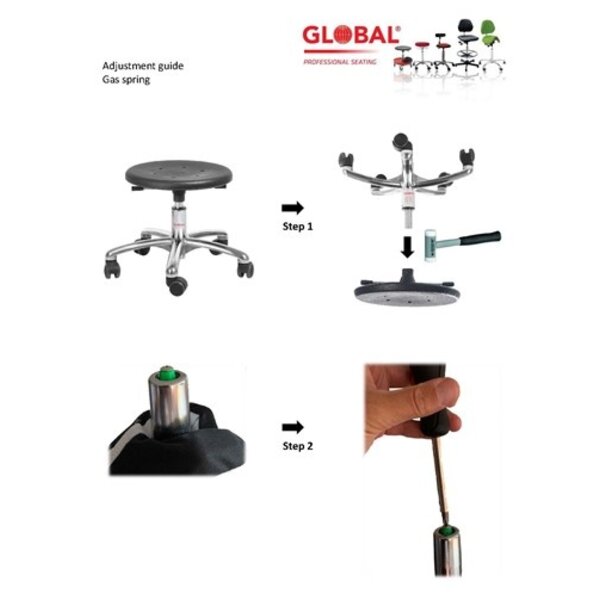 Global Stool Banqueta de Trabalho Global com Rodas